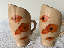 Pair Of  Art Deco Pottery Vases - Poppy Decoration
