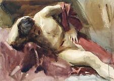 Elegant Watercolor Nude Poster
