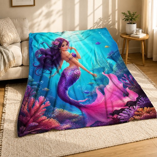 Purple mermaid underwater - purple,