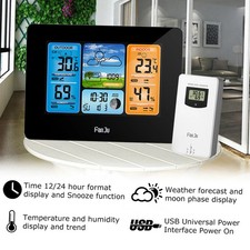 LCD Digital Weather Station Thermometer Hygrometer Barometer Wireless Sensor