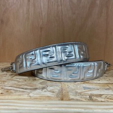 Fendi handbag strap Vitello Catalan Mirror FF silver leather
