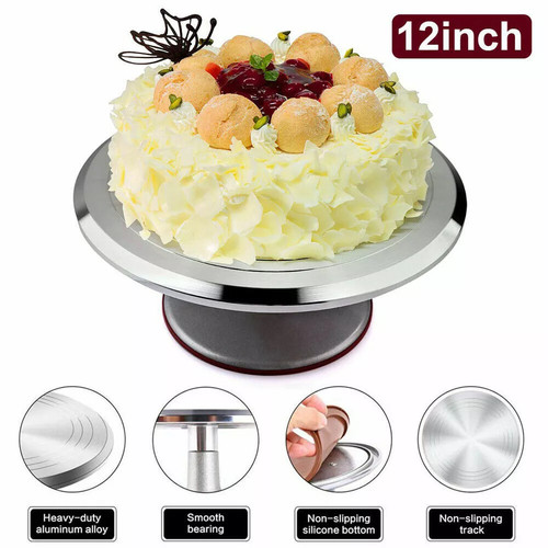 Revolving cake stand - cake,