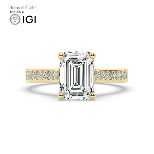 Emerald diamond engagement - diamond,