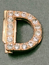 Gold-Tone Crystal Letter “D” Brooch – New