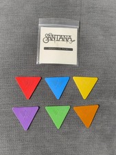 Full Set 6 X Carlos Santana Nylon Guitar Pick Set RARE COLLECTABLE