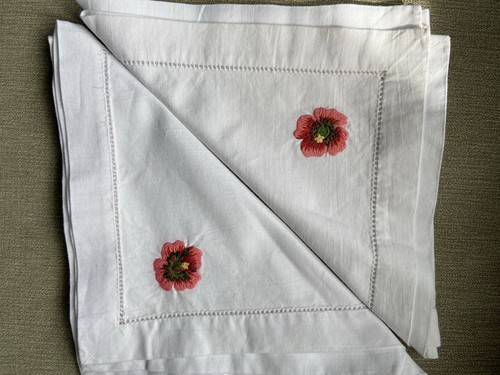 White linen vintage - white, napkins