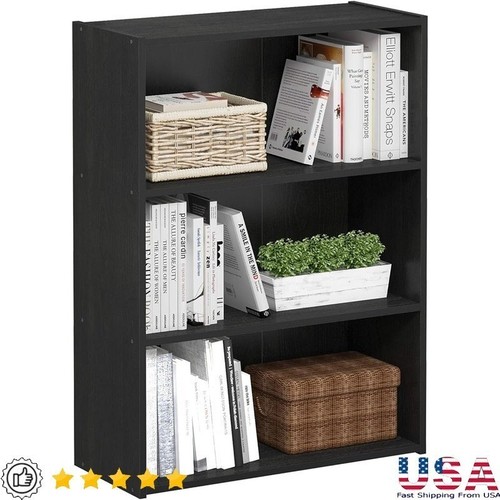 Tier wide bookcase sturdy - 3-tier,