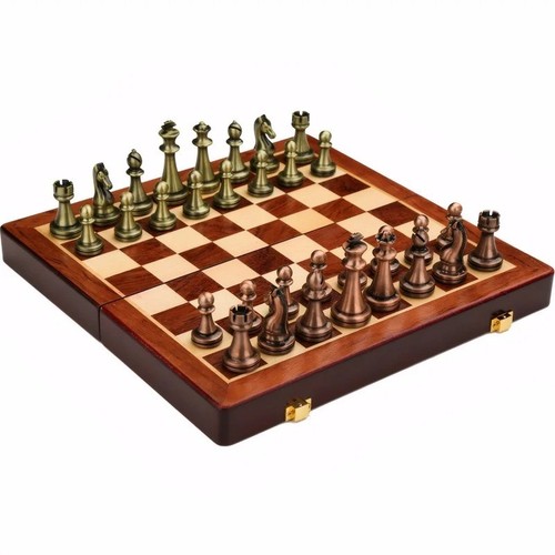 Antique bronze chess set - antique,