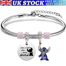 Girls Stitch Charm Bracelet Womens Lilo and Stitch Cute Jewellery Girls Gift UK