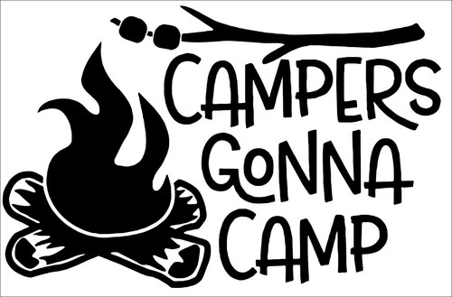 Camping large vinyl sticker