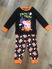 New TU Peppa George Pig Halloween Pyjamas Set Age 18-24 Months Unisex Girl Boys