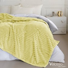 Cord Throw Blanket Ribbed Faux