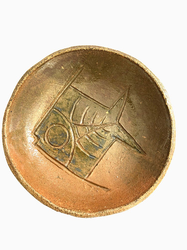 Studio pottery bowl with - a, bowl,