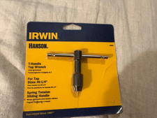 New! Large 5" Irwin T-Handle Tap Wrench Tap Size=0-1/4" Sliding Handle #12001