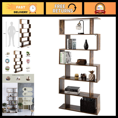 Shaped wooden bookcase - s-shaped,