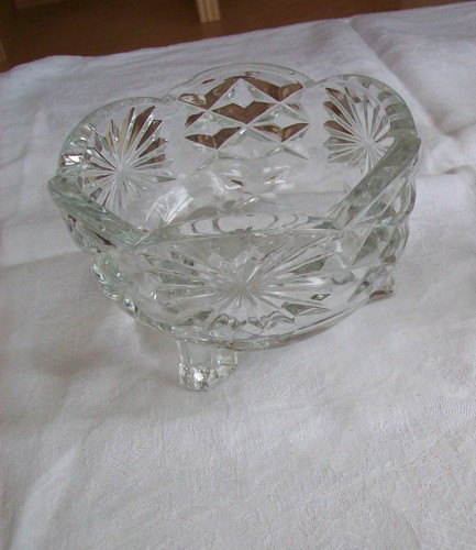 Vintage footed heavy pressed - footed,