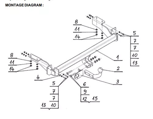 Swan neck tow bar for - swan,