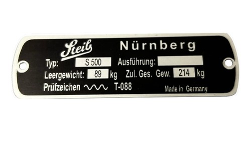Steib nameplate s500 - nameplate,,