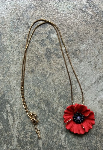Stunning ceramic poppy pendant - ceramic,