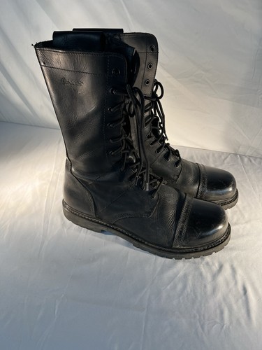 Black leather bates - leather,