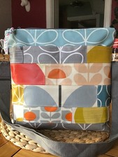 Zip top Messenger bag -new -HANDMADE with Orla Kiely Oilcloths - Patchwork