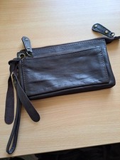Top Shop leather purse/wristlet brown 