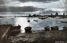 1905 Oulton Broad Lake Lowestoft  Moonlight Colour Image Postcard Norfolk