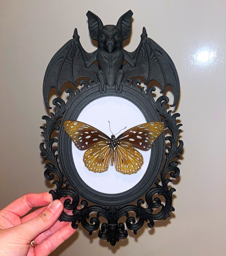 Gothic black bat framed - gothic,