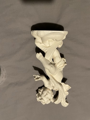 White alabaster cherub - white,