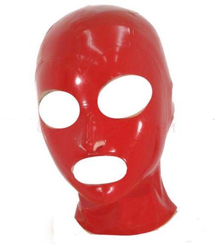 Red latex rubber gummi hood - red,