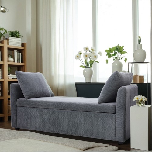 Grey ottoman window seat - grey,