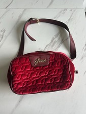 Guess Bumbag In Red Velour