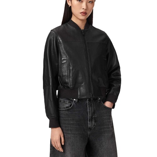 Women real leather jacket - real,