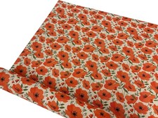Poppies Panama Fabric Red