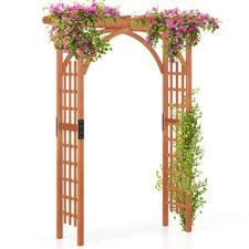 Costway Wood Arbor Arch Wooden