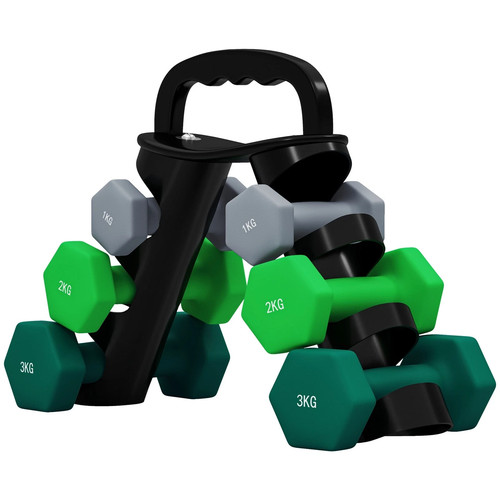 Dumbbells set with storage - set,
