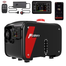 Hcalory 12V 24V 8KW bluetooth Diesel Air Heater W/ 240V Converter Camper RV Van