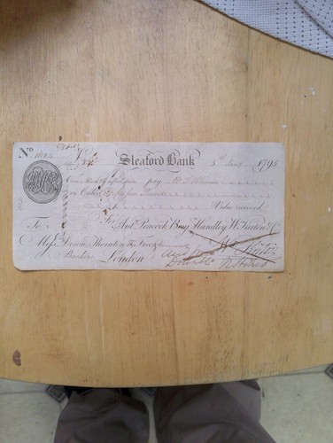 1795 sleaford bank - bill, of