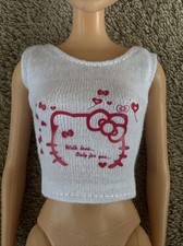 Barbie Simba My Scene Doll Clothes White Pink Hello Kitty Top