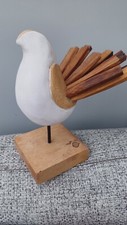 Wooden Seagull Bird Nautical Carved Ornament Figurine