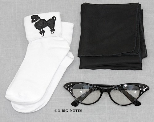 Girls 50s poodle - 50s, skirt/sock