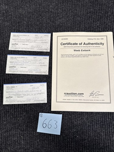 Lot signed checks by weeb - signed,