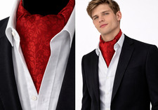 Men's Cravat Ascot Tie Red