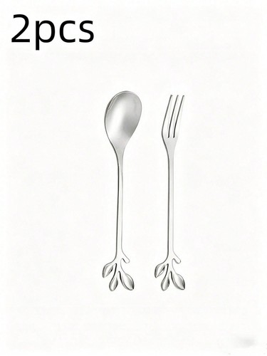 2pcs gold leaf spoon and - 2pcs,