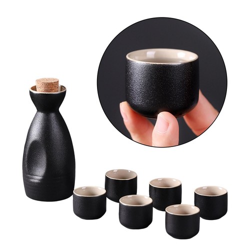Ceramic sake pot cups - ceramic,