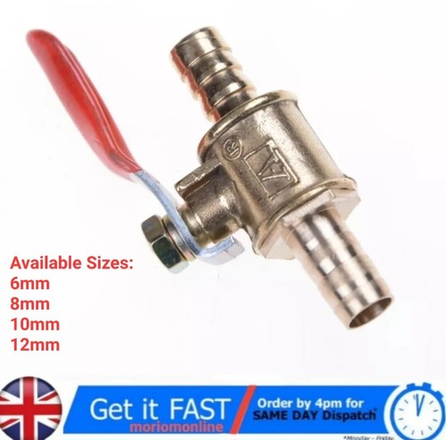 Brass ball valve 6mm 8mm - brass,