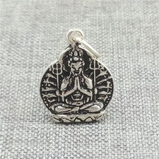 2 Sterling Silver Buddha Statue Charms 925 Silver GuanYin Om Small Pendant