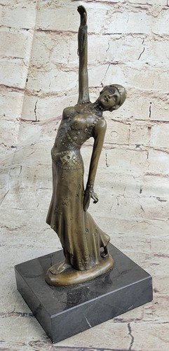 Art deco bronze woman - art,
