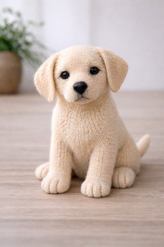 Labrador puppy knitting - labrador,