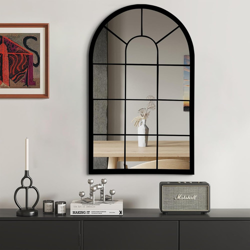 Black arched window mirror - window,